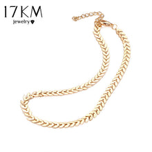 17KM Design Leaves Chain Sequins Choker Necklace Fashion Bohemian Jewelry For Woman Collar Statement Necklaces Party Jewelry
