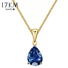 17KM Buy one Get one Free/ Fashion Crystal Water Drop Necklace for Women 7 Colors Wedding Statement Jewelry Maxi Punk Choker