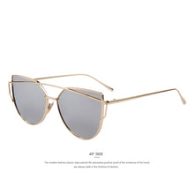 Women's Cat Eye Sunglasses - MERRY'S Fashion Women Cat Eye Sunglasses Classic Brand Designer Twin-Beams Sunglasses Coating Mirror Flat Panel Lens S'7882
