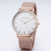 Men's Watches -GEEKTHINK Top Luxury Brand Quartz watch men Casual Japan quartz-watch stainless steel Mesh strap ultra thin clock male New