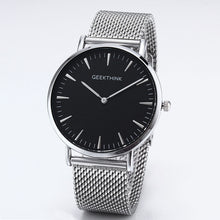 Men's Watches -GEEKTHINK Top Luxury Brand Quartz watch men Casual Japan quartz-watch stainless steel Mesh strap ultra thin clock male New