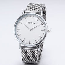 Men's Watches -GEEKTHINK Top Luxury Brand Quartz watch men Casual Japan quartz-watch stainless steel Mesh strap ultra thin clock male New