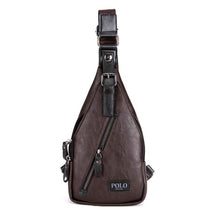 VICUNA POLO Famous Brand Theftproof Magnetic Button Open Leather Mens Chest Bags Fashion Travel Crossbody Bag Man Messenger Bag