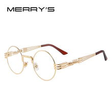 MERRY'S Women Steampunk Sunglasses Men Retro Round Sunglasses Metal Sun glasses Men Oculos De Sol UV400
