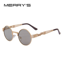 MERRY'S Women Steampunk Sunglasses Men Retro Round Sunglasses Metal Sun glasses Men Oculos De Sol UV400