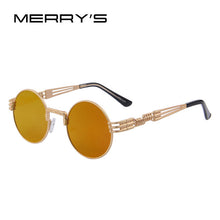MERRY'S Women Steampunk Sunglasses Men Retro Round Sunglasses Metal Sun glasses Men Oculos De Sol UV400