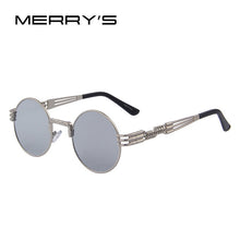 MERRY'S Women Steampunk Sunglasses Men Retro Round Sunglasses Metal Sun glasses Men Oculos De Sol UV400