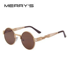 MERRY'S Women Steampunk Sunglasses Men Retro Round Sunglasses Metal Sun glasses Men Oculos De Sol UV400