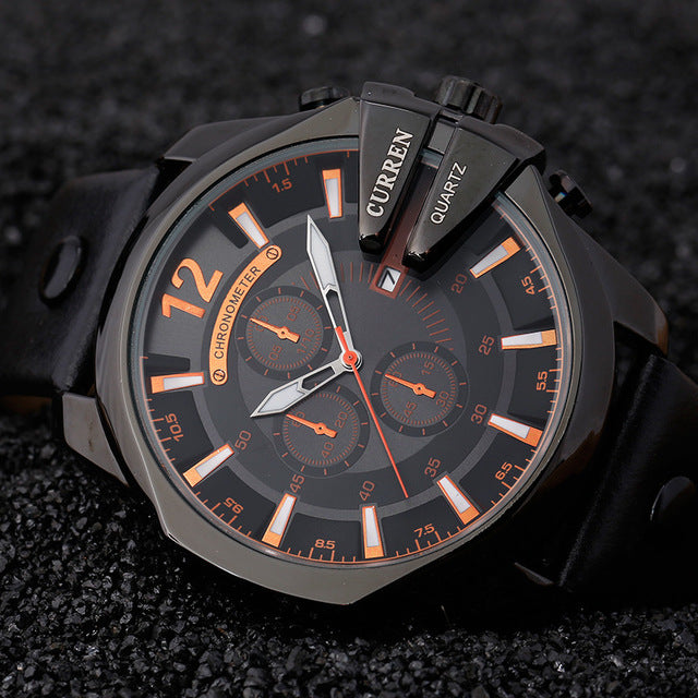 Men's Watches -CURREN Men's Sports Quartz Watch Men Top Brand Luxury Designer Watch Man Quartz Gold Clock male Fashion Relogio Masculino Date