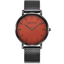 Men's Watches -GEEKTHINK Top Luxury Brand Quartz watch men Casual Japan quartz-watch stainless steel Mesh strap ultra thin clock male New