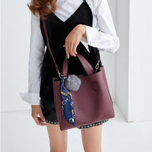 Bolish Litchi Pattern Soft PU Leather Women Handbag Two Pieces Female Shoulder Bag Girls Messenger bag Casual Women Bag