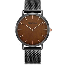 Men's Watches -Top Brand Luxury Quartz Watch men Casual Black Japan quartz-watch stainless steel Wooden Face ultra thin clock male Relogio New