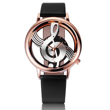 Women's Watches - Unique Woman Quartz Analog Hollow Musical Note Style leather WristWatch fashion ladies Gfit Casual watch female Relogio Feminino