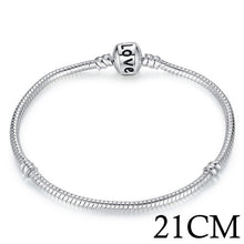 Bracelets for Women - BAMOER 5 Style Silver Color LOVE Snake Chain Bracelet & Bangle 16CM-21CM Pulseras Lobster PA1104