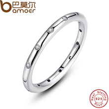 Rings for Women - BAMOER Valentine's Day Deals 925 Sterling Silver Droplets Stackable Finger Classic Ring for Women Wedding Fine Jewelry PA7132
