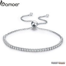 Bracelets for Women - BAMOER FLASH DEALS 925 Sterling Silver Sparkling Strand Bracelet Women Link Tennis Bracelet Silver Jewelry SCB029