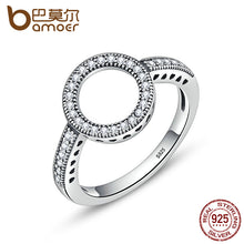 Rings for Women - Circle Round Finger Rings for Women BAMOER 2018 HOT SELL 100% Genuine 925 Sterling Silver Forever Clear Black CZ Jewelry SCR041
