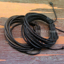 Bracelets for Women - HOT Leather Bracelets & Bangles for Men and Women Black and Brown Braided Rope Fashion Man Jewelry 2pcs PI0246