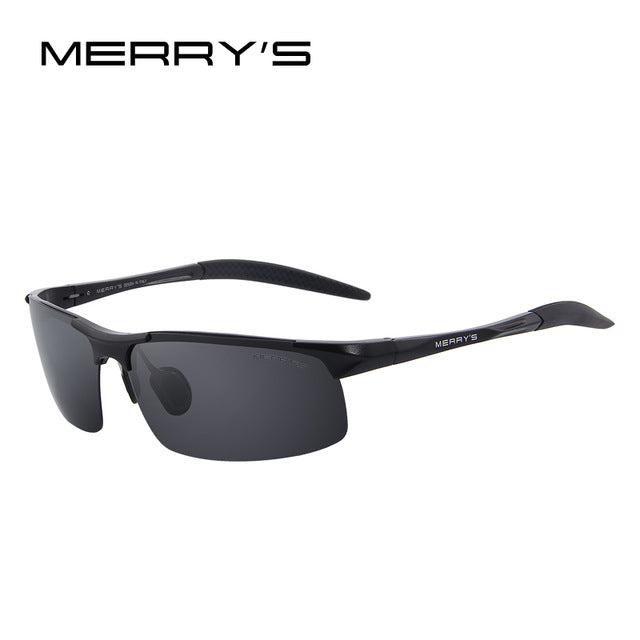 MERRY'S Men Polarized Sunglasses Aviation Aluminum Magnesium Sun Glasses For Fishing Driving Rectangle Rimless Shades S'8277