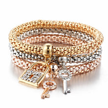 Bracelets for Women - 17KM Fashion Gold Color Crystal Skull Bracelet & Bangle 2018 New Charm Luxury Love Heart Women Bracelet Gift 3 PCS/Set
