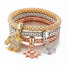 Bracelets for Women - 17KM Fashion Gold Color Crystal Skull Bracelet & Bangle 2018 New Charm Luxury Love Heart Women Bracelet Gift 3 PCS/Set