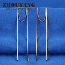 Top Quality Simple Ear Line Rose Gold Color Stud Earrings Jewelry Made with Genuine Austrian Crystal Wholesale ZYE789 ZYE790